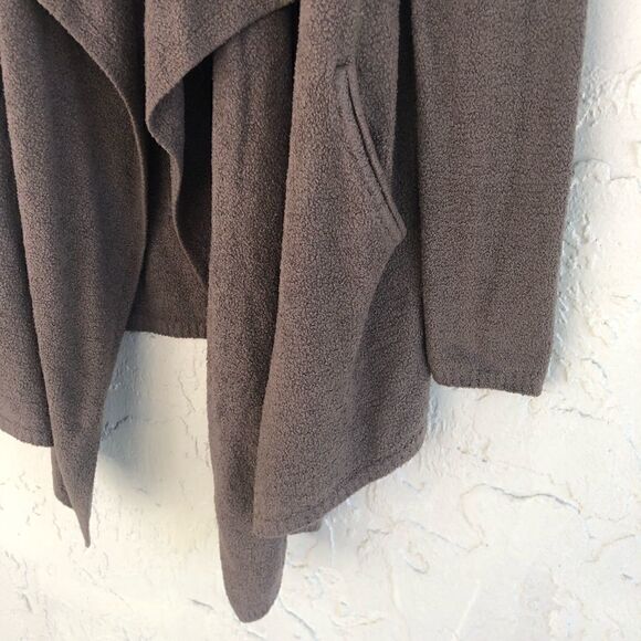 BAREFOOT DREAMS Light Island Wrap Brown Open Front Cardigan Sweater Size S/M - Picture 2 of 6